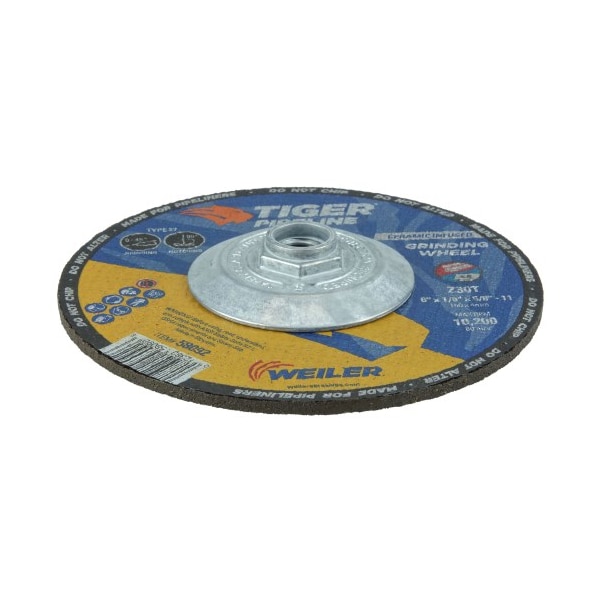 Weiler 6" x 1/8" TIGER Pipeline, Z30T, Type 27, 5/8"-11 Nut 58092 - main